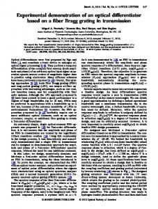 Experimental demonstration of an optical differentiator based on a ...