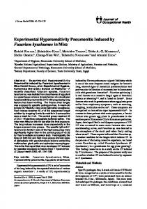 Experimental Hypersensitivity Pneumonitis Induced by Fusarium ...