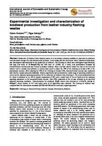 Experimental investigation and characterization of