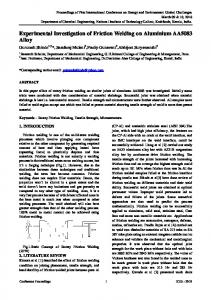 Experimental Investigation of Friction Welding on ...