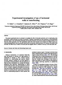 Experimental investigation of use of horizontal wells in waterflooding