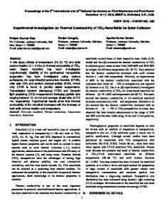 Experimental Investigation on Thermal Conductivity of