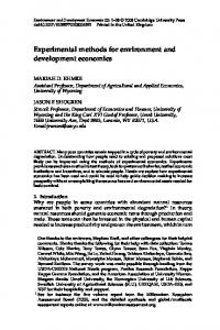 Experimental methods for environment and development economics