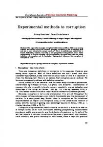 Experimental methods to corruption - ijsim