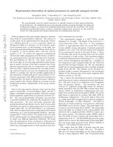 Experimental observation of optical precursors in optically pumped ...