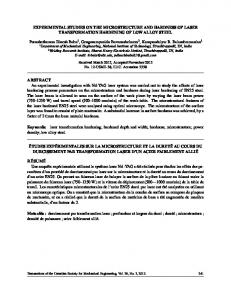 Experimental studies on the microstructure and hardness of laser ...