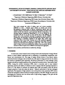 Experimental study on density, thermal conductivity ... - Thermal Science