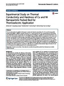 Experimental Study on Thermal Conductivity and Hardness of ... - Core