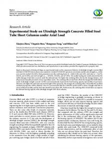 Experimental Study on Ultrahigh Strength Concrete Filled Steel Tube ...