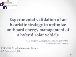 Experimental validation of an heuristic strategy to ...