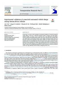 Experimental validation of connected automated vehicle design ...