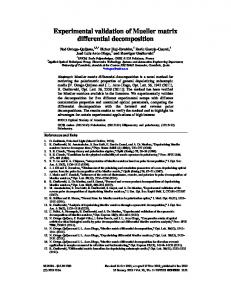 Experimental validation of Mueller matrix differential decomposition