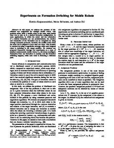 Experiments on Formation Switching for Mobile Robots