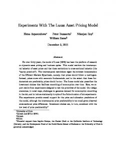 Experiments With The Lucas Asset Pricing Model