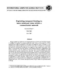 Exploiting temporal binding to learn relational ... - Semantic Scholar