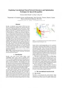 Exploring Convolutional Neural Network Structures and Optimization ...