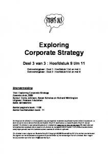 Exploring Corporate Strategy