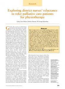 Exploring district nurses' reluctance to refer palliative care patients for ...