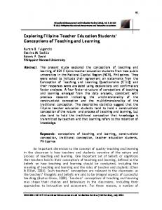 Exploring Filipino Teacher Education Students' Conceptions of