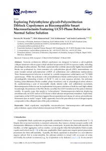 Exploring Poly(ethylene glycol)-Polyzwitterion Diblock ... - MDPI