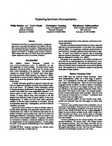 Exploring Sentiment Summarization