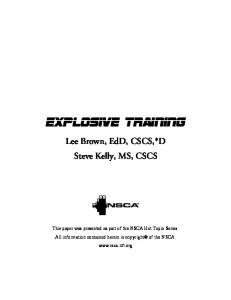 Explosive Training