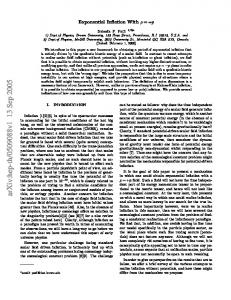 Exponential Inflation With $\rho=+ p$