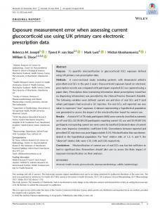 Exposure measurement error when assessing ... - Wiley Online Library