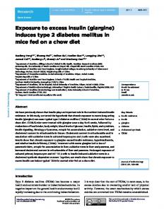 Exposure to excess insulin (glargine) induces type 2 ... - BioMedSearch