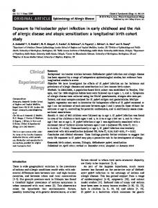 Exposure to Helicobacter pylori infection in early ... - Wiley Online Library