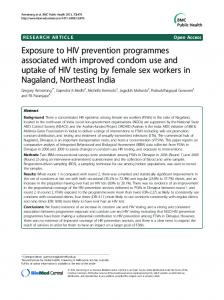 Exposure to HIV prevention programmes