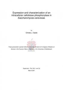 Expression and characterization of an intracellular cellobiose ...