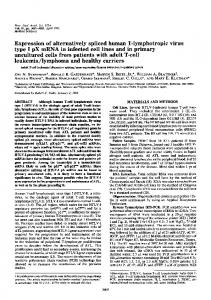 Expression of alternatively spliced human T-lymphotropic virus type I ...