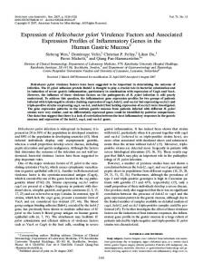 Expression of Helicobacter pylori Virulence Factors and Associated ...