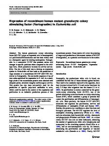 Expression of recombinant human mutant granulocyte colony ...