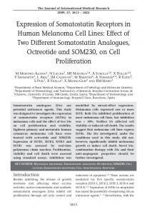 Expression of Somatostatin Receptors in Human Melanoma Cell Lines ...