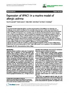 Expression of VPAC1 in a murine model of allergic asthma ...