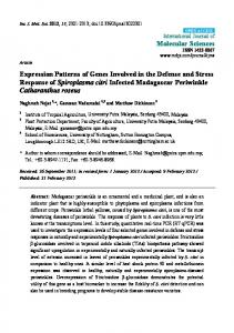 Expression Patterns of Genes Involved in the Defense and ... - MDPI