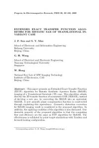 EXTENDED EXACT TRANSFER FUNCTION ALGO