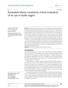 extended-release ranolazine: critical evaluation of ... - Semantic Scholar