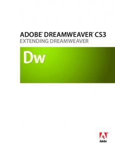 Extending Dreamweaver CS3 (PDF) - Adobe