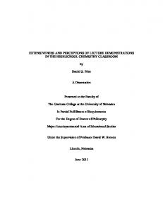 Extensiveness and Perceptions of Lecture Demonstrations in the High ...