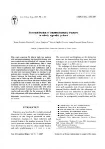 External fixation of intertrochanteric fractures in elderly high-risk patients