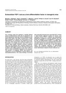 Extracellular FGF-1 acts as a lens differentiation factor ... - Development