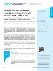 Extracorporeal cardiopulmonary resuscitation among ... - ScienceCentral