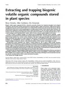 Extracting and trapping biogenic volatile organic compounds stored in ...