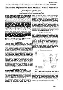 Extracting Explanation from Artificial Neural Networks - international ...