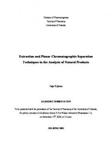 Extraction and Planar Chromatographic Separation ... - E-thesis