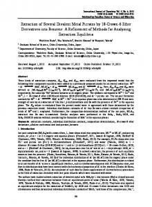 Extraction of Several Divalent Metal Picrates by 18