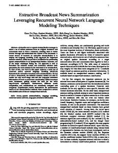 Extractive Broadcast News Summarization Leveraging Recurrent